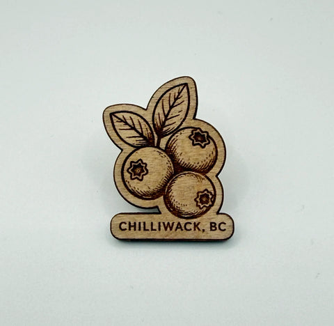 Chilliwack Blueberries - Wooden Souvenir Pin