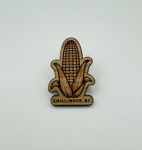 Chilliwack Corn - Wooden Souvenir Pin