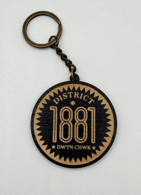 District 1881 Wooden Keychain