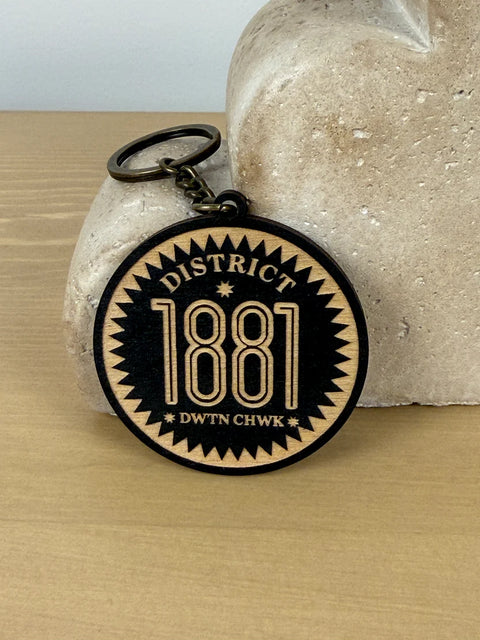 District 1881 Wooden Keychain