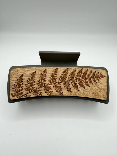 Fern - Wood Hair Clip