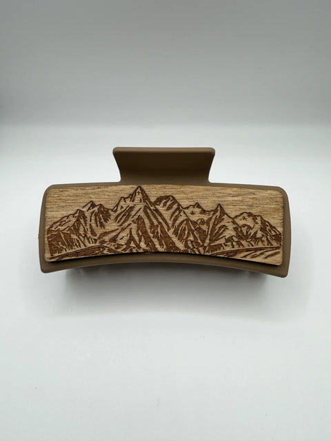 Mountains - Wood Hair Clip