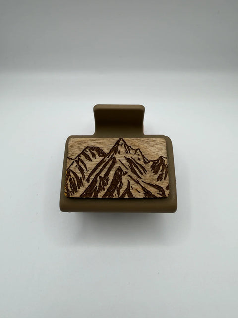 Mountains - Wood Hair Clip