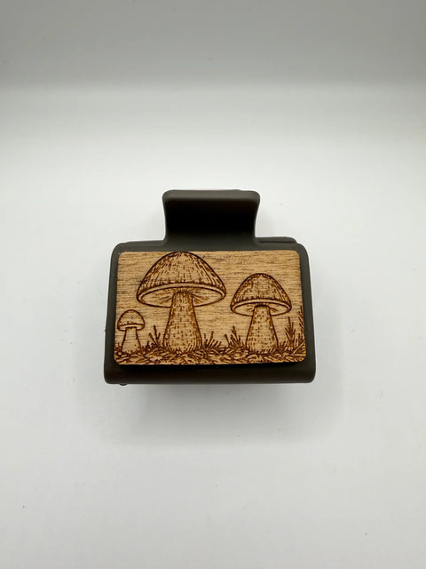 Mushrooms - Wood Hair Clip