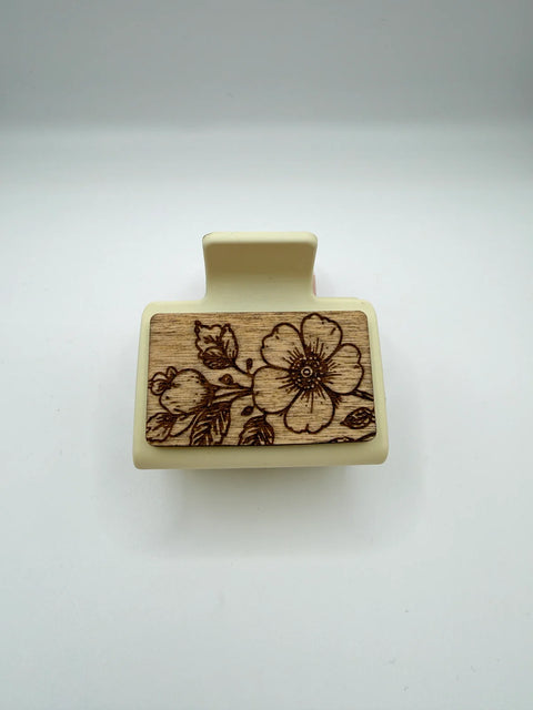 Wild Rose - Wood Hair Clip