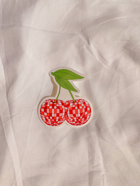 BlushedDesigns Co. - Disco Cherries Vinyl Sticker - The Local Space