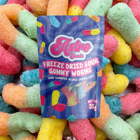 Astro Snacks Freeze Dried Sour Gummy Worms - 35g
