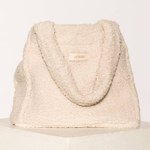 Plush Sherpa Fleece Tote Bag