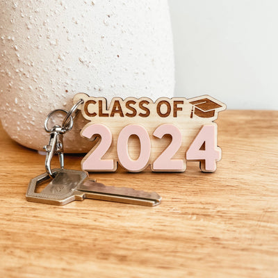 Knotty Design | Class of 2024 Wood and Acrylic Keychain, The Local Space, Local Canadian Brands 