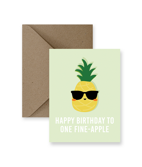 Happy Birthday To One Fine-Apple - Greeting Card