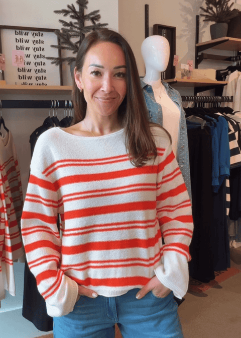 Gentle Fawn Angie Crewneck Sweater - Grenadine Strip - The Local Space