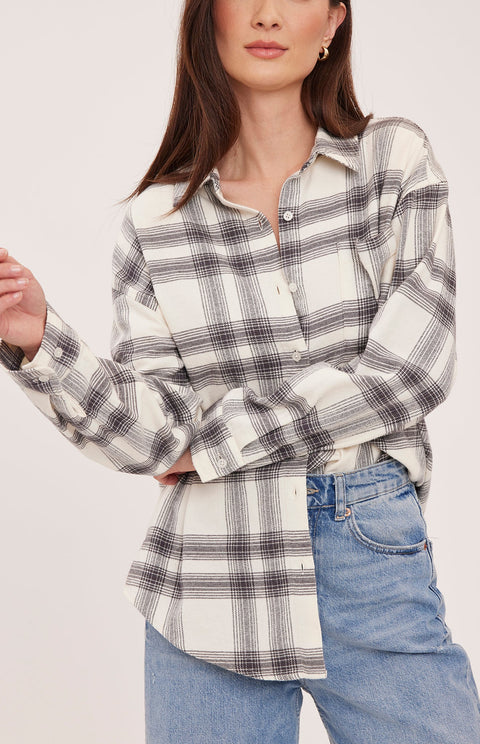 Carys Cream Plaid Shirt