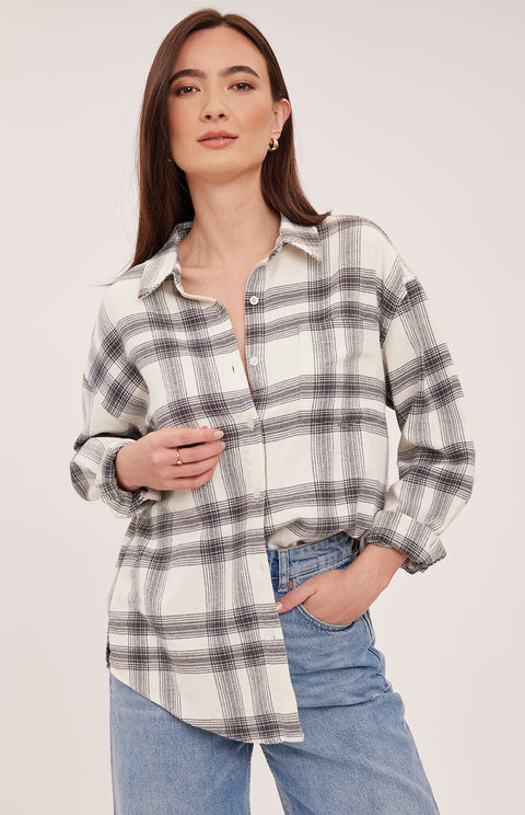 Carys Cream Plaid Shirt