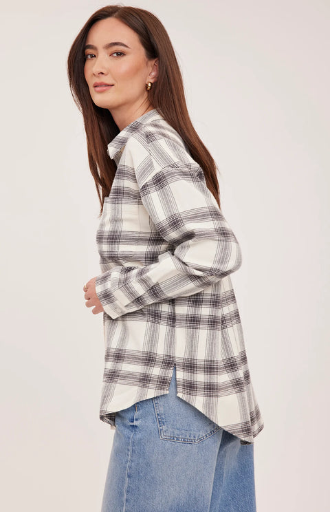 Carys Cream Plaid Shirt