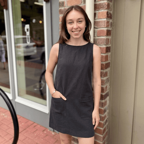 Gentle Fawn Casey Shift Dress - Washed Black - The Local Space