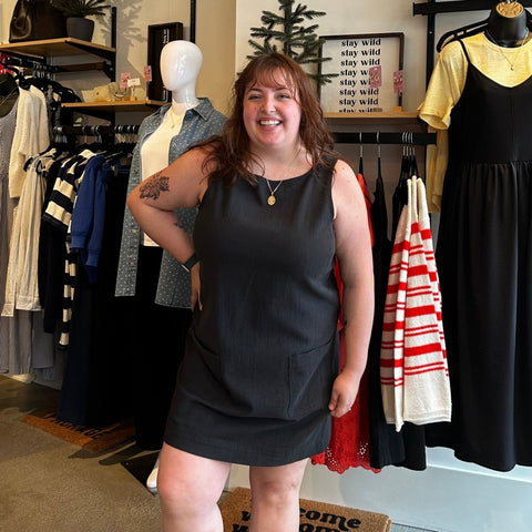 Gentle Fawn Casey Shift Dress - Washed Black - The Local Space