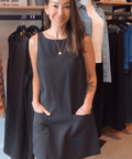 Gentle Fawn Casey Shift Dress - Washed Black - The Local Space