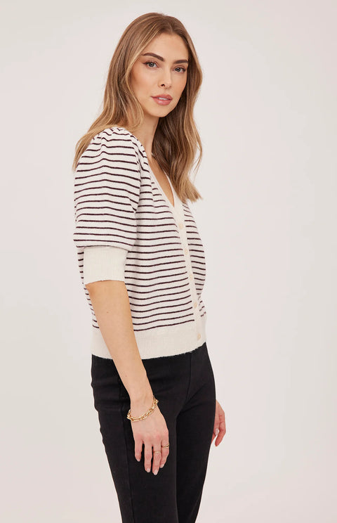 Hildi Knit Top - Fig Stripe