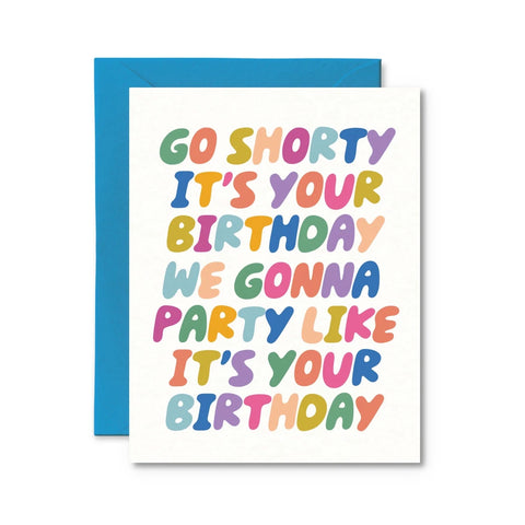 Pretty By Her Go Shorty greeting card birthday card - The Local Space
