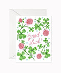 Good Luck Four Leaf Clovers Greeting Card – A2 Blank Inside - The Local Space