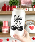 Half Tone Cherries | Frosted Glass Can - The Local Space