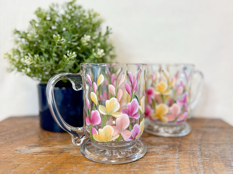 Hand Painted Glass Mugs - The Local Space