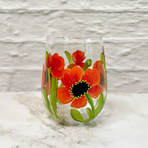 Hand Painted Stemless Wine Glasses - The Local Space