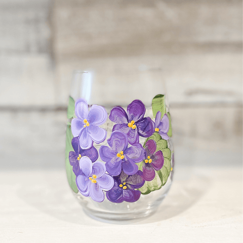 Hand Painted Stemless Wine Glasses - The Local Space