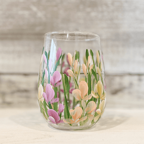 Hand Painted Stemless Wine Glasses - The Local Space