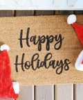 Happy Holidays Coir Doormat – 16" x 24" Latex Backed Entry Mat - The Local Space