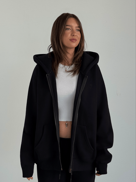 Heavyweight Zip Hoodie — Black (v3)