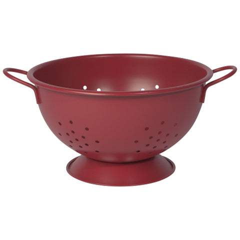 Matte Steel Carmine Red Colander Large