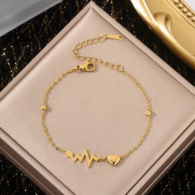 Heartbeat Spark Bracelet - Gold Plated