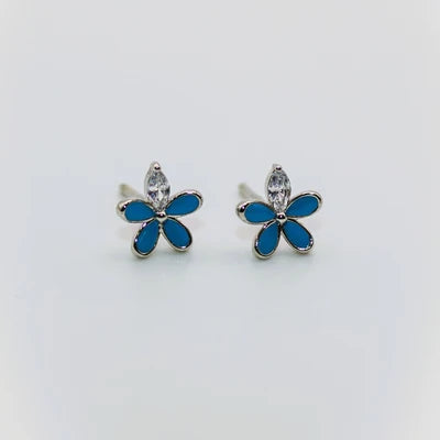 Little Miss Bloom Studs - Rhodium Plated