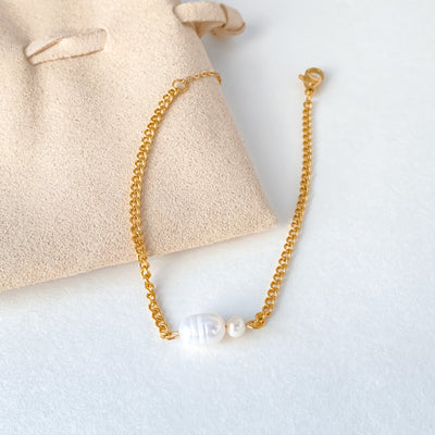 Pearl Pause Bracelet - Gold Plated