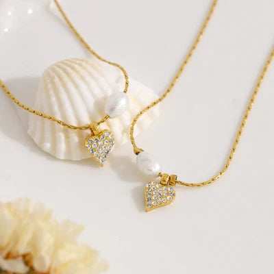 Promise Pearl Heart Bracelet - Gold Plated