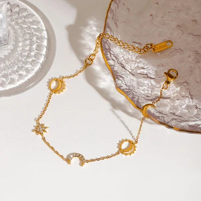 Sun & Moon Edit Chain Bracelet - Gold Plated