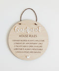 Knotty Design Co. Grandparent House Rules Engraved Pendant Sign - The Local Space