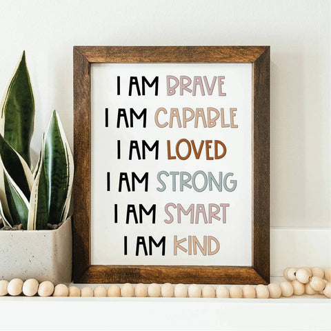 Affirmation Framed Wooden Sign - The Local Space