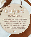 Grandparent House Rules Engraved Pendant Sign - The Local Space