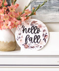 Hello Fall 3D Wooden Round Sign (SALE) - The Local Space