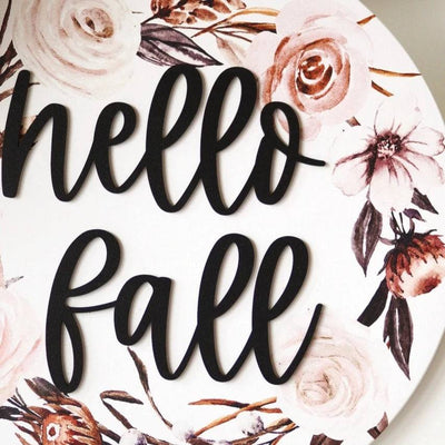 Hello Fall 3D Wooden Round Sign (SALE) - The Local Space