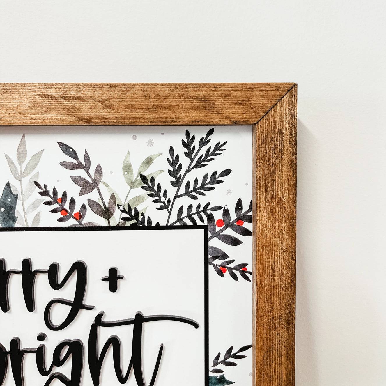 Merry + Bright 3D Framed Wood Sign (SALE) - The Local Space