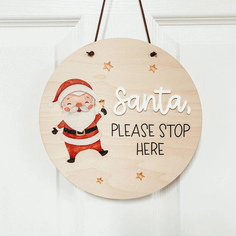 Santa Please Stop Here Mini Sign (SALE) - The Local Space