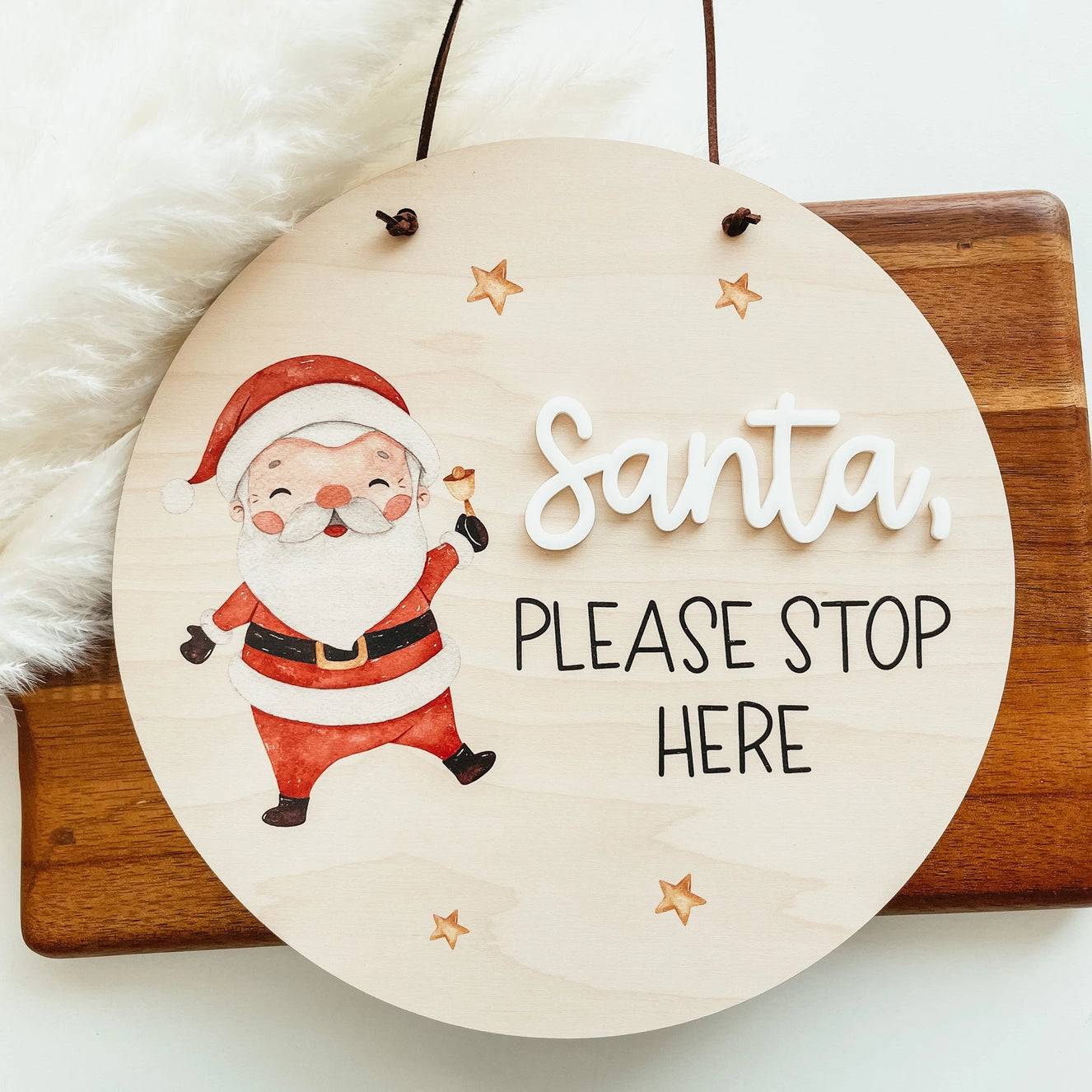 Santa Please Stop Here Mini Sign (SALE) - The Local Space