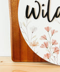 She Is A Wildflower 3D Round Wooden Sign - The Local Space