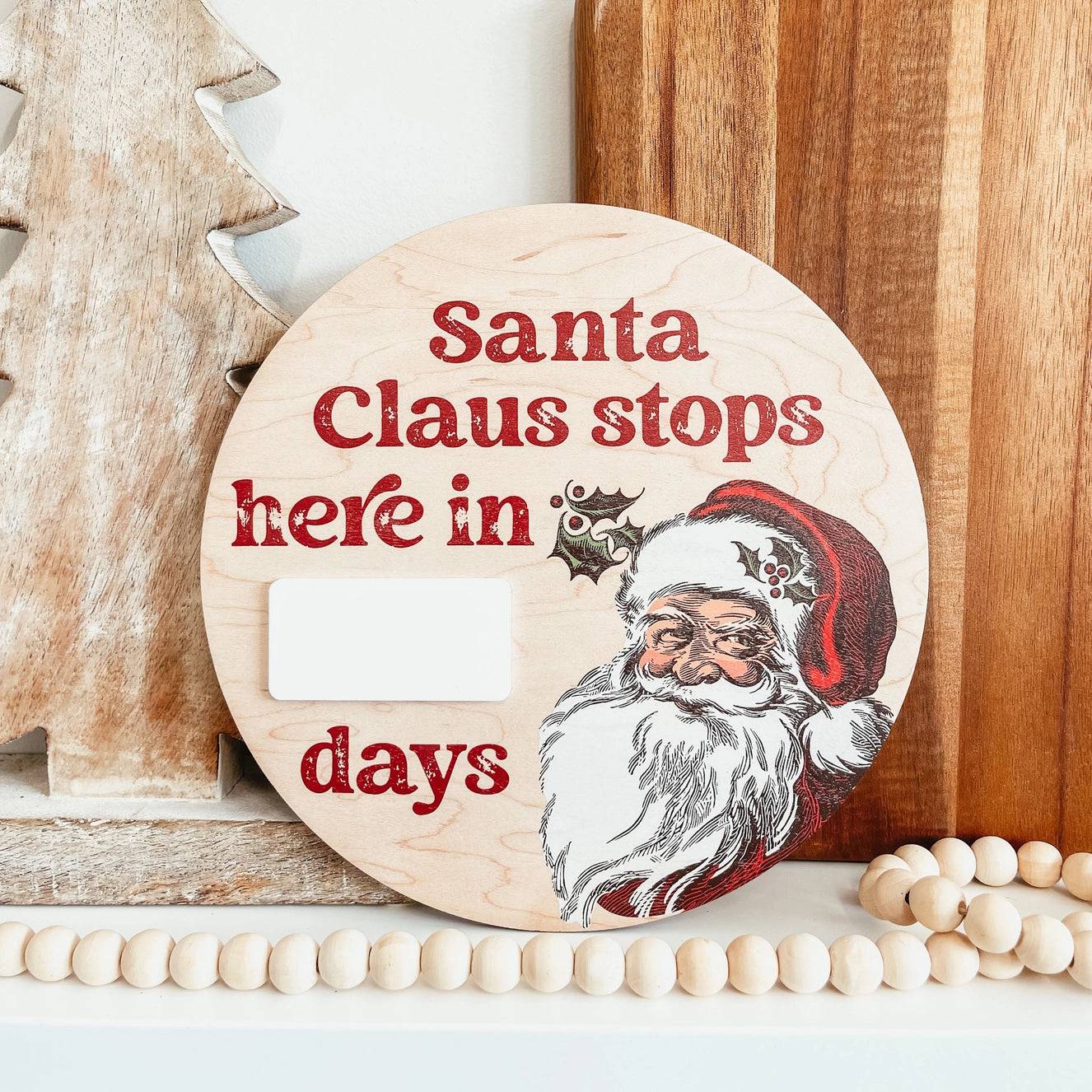 Vintage Santa Christmas Countdown Mini Sign (SALE) - The Local Space