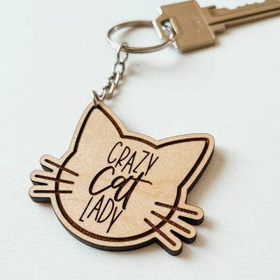 Crazy Cat Lady | Wooden Keychain - The Local Space