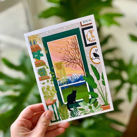 Kourtni Gunn Art Black Cat Greeting Card - The Local Space