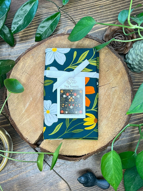 Kourtni Gunn Art Flower Garden Tea Towel - 100% Cotton - The Local Space